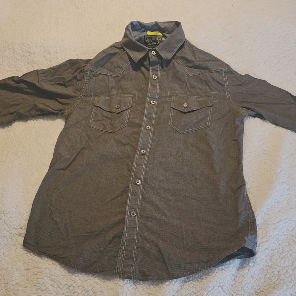 Small: Men's American Rag Button Up Long Sleeve Dress Shirt